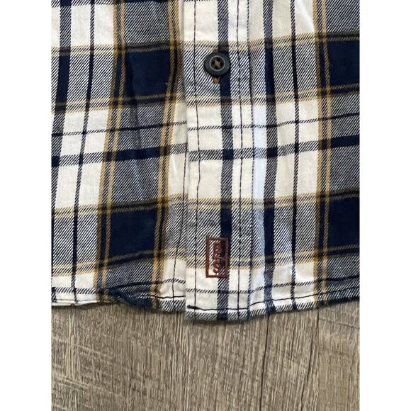 Brothers Sons Men's Large Blue Plaid Flannel Button Shirt - Picture 4 of 7
